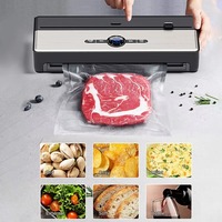 automatique 95kPa double pompe 135W bac à eau amovible bande chauffante coupe-rouleau domestique viande machine sous vide
