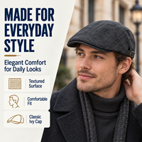 Casquette de conduite unisexe en microfibre suédée gris anthracite foncé avec boucle métallique et sangle réglable pour l'hiver et l'extérieur au quotidien