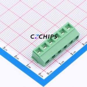 DB127V-5.0-6P-GN-S Screw Terminal Block Through hole Component (THT),P=5mm Connector 1x6P 5mm Green Through Hole - Product Image 1
