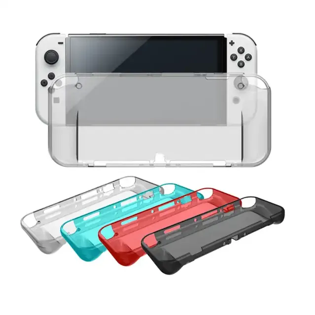 TPU ShockProof Crystal Clear Hard Handle Case for for OLED Console Protective Shell