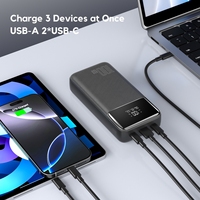 Batería Externa para Portátil de 25000mAh de Polímero de Litio con Dos Puertos USB-C de 100W y Pantalla LED, Cargador Portátil para Tablet y Portátil
