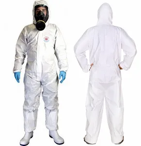 EN 14126 Microporous Safety Chemical Protection Workwear Type 4 5 6 Non woven Disposable Coveralls