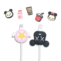 Protector de Cable de Silicona, Impermeable, Portátil, con Diseño de Dibujos Animados, Previene Electricidad Estática y Arañazos, Accesorios para Cargador de Teléfono, OEM ODM