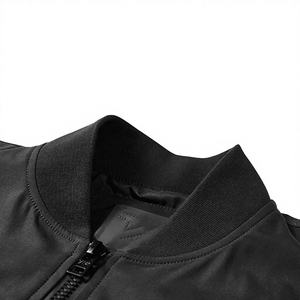 Giacca Varsity da <span class=keywords><strong>Uomo</strong></span> Personalizzata Taglie Forti con Collo alla Coreana Multitasche Ecologica per Esterno di Tendenza Nera Invernale - Product Image 3