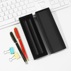 Customizable <b>Pen</b> Case 175x60x22mm Black <b>Windowed</b> Double Box Digital Printing Corporate Gift Set - Product Image 2