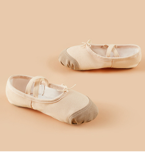<span class=keywords><strong>Chaussons</strong></span> de danse en toile pour filles à bout en daim, tailles 22-42, avec semelle fendue et cordon de serrage pour l'entraînement quotidien (vente en gros) - Product Image 4