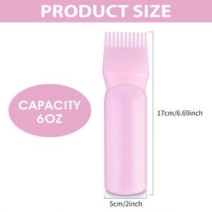 Botella de Plástico PET Esmerilado de 200 ml, Ecológica, con Peine Aplicador de Aceite para Cabello, Profesional, Personalizable en 3 Colores, para Salón de Belleza y Barbería - Product Image 2