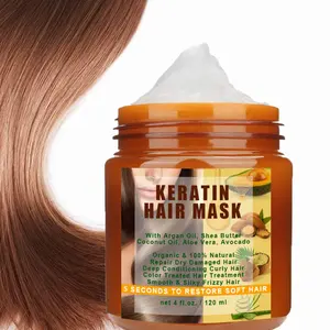 Biotin Kolagen Perawatan Masker Rambut Keratin, untuk Rambut Rusak Kering dengan Kolagen Vitamin Kompleks Terbaik untuk Perbaikan Rambut