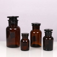 Flacon compte-gouttes en verre ambré foncé à col large, réactif liquide, 250 ml