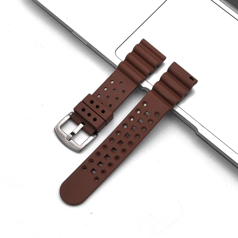 Fluorine rubber high quality FKM smart wearable sports watch strap suitable for Apple and Samsung watch strap with buckle