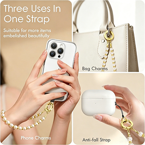 Dragonne de téléphone perlée faite à la main, chaîne de téléphone portable tendance en cristal et perles, dragonne universelle pour poignet, porte-clés pour <span class=keywords><strong>iPhone</strong></span>, Google, sac, <span class=keywords><strong>bijoux</strong></span> - Product Image 1