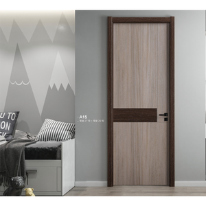 Porte d'entrée intérieure en bois massif coupe-vent style ouvert avec surface finie remise raide pour les appartements - Product Image 3
