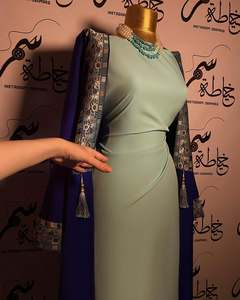 잘라비야 드레스 2026 우아하고 단정한 이슬람 웨딩 드레스, 수작업으로 아름다운 자수가 들어간 라마단 무슬림 여성 드레스 - Product Image 4