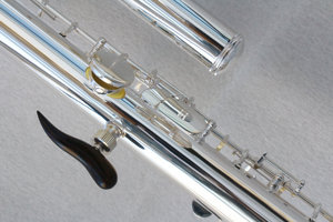 Flûte basse professionnelle Cupronickel argent Platet C Offset G français pointu clé bras ébène main gauche <span class=keywords><strong>Support</strong></span> béquille flûte basse - Product Image 4