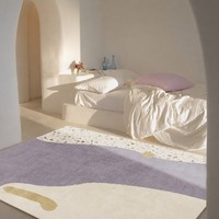 Ensemble de tapis 3D en crème de haute qualité, style moderne, pour canapé, table basse, chambre, bureau ou cuisine