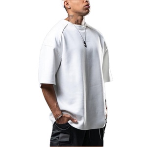 T-shirts personnalisés en gros, vêtements de sport, t-shirts vierges personnalisés, t-shirts de haute qualité, poids lourd, blanc, col rond, taille plus, t-shirts boxy pour hommes - Product Image 3