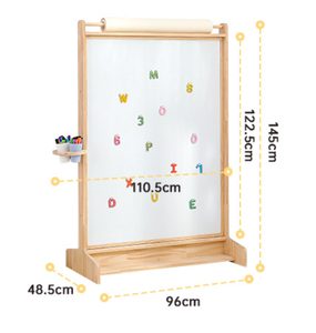 <span class=keywords><strong>Pizarra</strong></span> <span class=keywords><strong>Magnética</strong></span> de Madera y <span class=keywords><strong>Pizarra</strong></span> Blanca <span class=keywords><strong>con</strong></span> Soporte para Rollo de Papel para Niños, Aprendizaje, Dibujo y Juego Creativo - Product Image 3