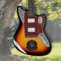 Tobacco Jazzmast Electric Guitar Mahogany Body H-H Pickup Polished Finish Chrome Parts Solid Wood 6-String Rosewood Fretboard