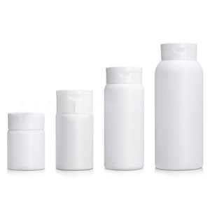 Bouteilles en plastique PP écologiques blanches avec capuchons rabattables sécurisés Accès pratique pour les essentiels de soins du corps au bain - Product Image 1