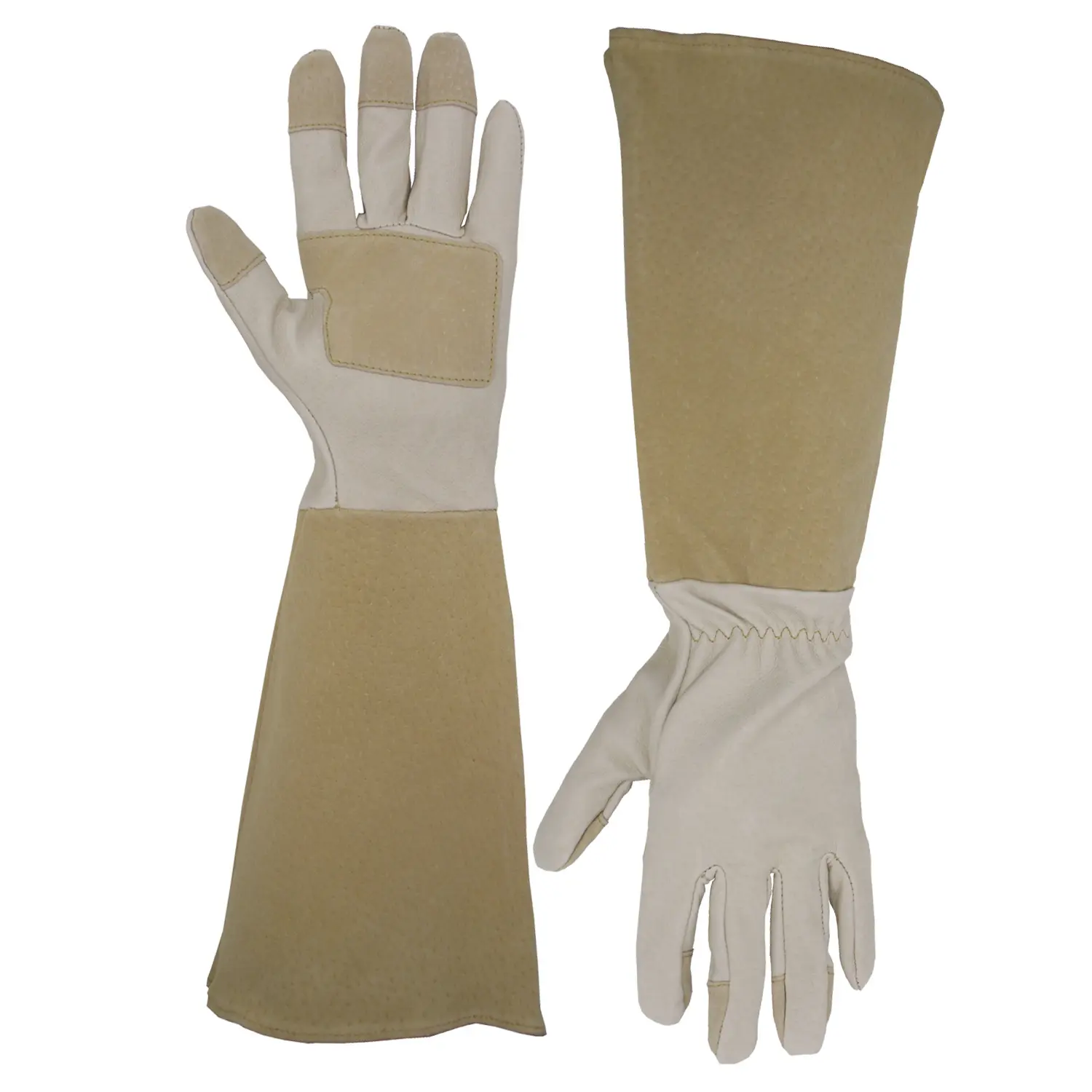Resistance Cut Gloves HANDLANDY Cut Resistant Gloves EN388 Long Cuff Protect Wrist Pigskin Leather Household Garden Gloves