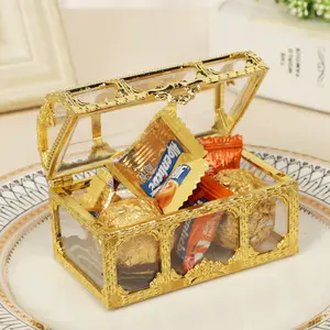 Small Treasure Chest Sugar Case Wedding Party Decorative Candy Box Engagement Gift for Guest Personality Plastic Storage Box