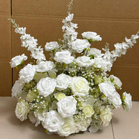 Offre Spéciale Décoration de Mariage : Arrangements de Roses Blanches de 60 cm pour Allée de Cérémonie, Décoration Florale Blanche pour Allée de Mariage