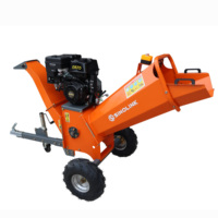 Broyeur de bois à essence 500cc avec coupe-tambour et transmission par courroie pour le broyage du bois et des branches, 19,5 ch