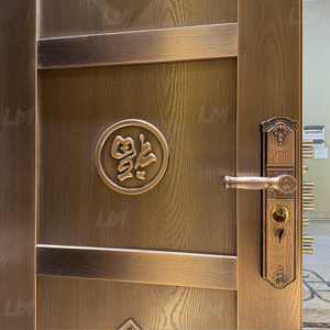 Porte de sécurité blindée classique de luxe, porte à double entrée sculptée ornée, portes doubles de sécurité turques pour maisons de luxe - Product Image 4