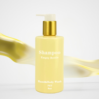 Bouteille transparente en PET de 8 oz et 16 oz pour gel douche et shampoing avec pompe pulvérisatrice à épaule, impression sérigraphique, couleur personnalisée, usage domestique