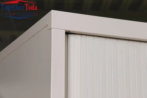 Armoire de rangement métallique à 2 portes avec volet roulant, meuble de bureau en acier, armoire à roulettes, porte enroulable, armoire de classement métallique - Product Image 5
