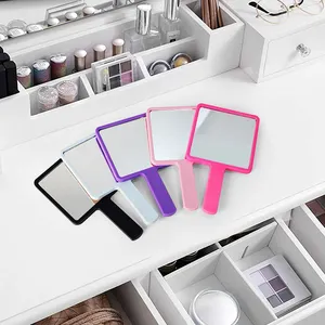 Customize Small White Holographic Mini Single Side Plastic Pocket Makeup Mirror