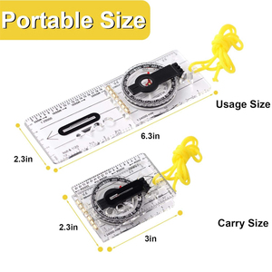 Boussole multifonctionnelle pliable DC40-2 avec loupe et mesure proportionnelle pour la lecture de cartes de randonnée et d'orientation, <span class=keywords><strong>navigation</strong></span> - Product Image 2