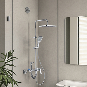 Gran oferta ducha de lluvia montada en la pared baño lluvia cascada juego de ducha baño cabezal de ducha de acero inoxidable - Product Image 1