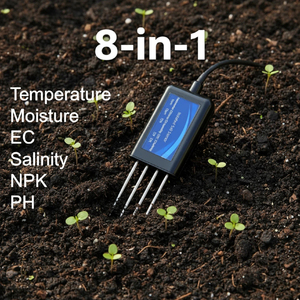 TR-THECSNPKPH08O เซ็นเซอร์วัดค่าความชื้นในดิน PH EC NPK แบบปรับแต่งได้ 8-in-1 สำหรับการเกษตรอัจฉริยะ รองรับ OEM ODM - Product Image 1