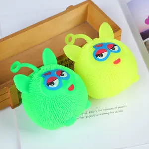 Promotionele Puffer Bal Kleurrijke Pluizige Bal Yoyo Stress Puffer Bal Leuke Lachend Speelgoed - Product Image 2