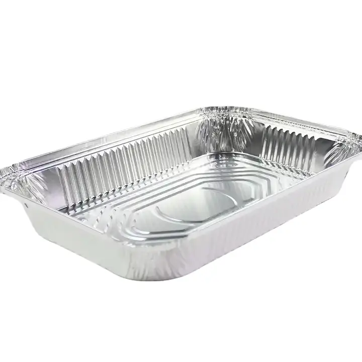Panci Foil aluminium sekali pakai, wadah makanan tugas berat ukuran setengah untuk memanggang, memasak, pemanasan atau meja uap