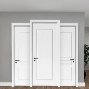 Puerta Interior Moldeada <span class=keywords><strong>de</strong></span> MDF/HDF con Imprimación Blanca, Puerta <span class=keywords><strong>de</strong></span> <span class=keywords><strong>Madera</strong></span> Moderna con Núcleo Sólido Precolgada con Marco para Proyectos Residenciales - Product Image 1