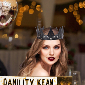 Yy Sáng Tạo Da Nữ Hoàng Vương Miện Halloween Spiked Cosplay Lễ Hội Headpie Đen Gothic Gothic Vương Miện Đảng - Product Image 3