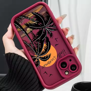 New hoàng hôn dừa cây tùy chỉnh thiết kế TPU mềm điện thoại bìa cho iPhone Xiaomi Redmi Huawei Infinix TECNO giá bán buôn - Product Image 1