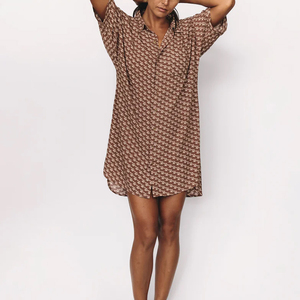 カスタム印刷ハワイアンスタイル100% レーヨンビスコースシャツドレス半袖女性シャツドレスビーチカバーカジュアルドレス - Product Image 4