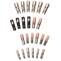 Ongles Press-On de Luxe Effet Chrome Argenté Étoile Croix Y2K Glamour, Faux Ongles Faits Main Réutilisables, Cadeau pour Femme, Vente en Gros et Dropshipping