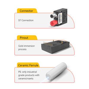 Giantech 10m 1*9 tốc độ thấp mô-đun quang học Multimode 850nm sợi kép ST Máy chủ nối tiếp 9-pin mô-đun sợi phương tiện truyền thông chuyển đổi PoE - Product Image 4