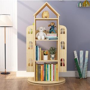 Scaffale per libri rotante di 360 gradi in piedi scaffale per libri per bambini scaffale per libri in <span class=keywords><strong>legno</strong></span> Organizer Stand - Product Image 1