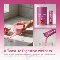 AegleWell Poudre de Latte Rose Formule Prébiotique Probiotique, Complément pour Soutenir la Santé Intestinale et l'Absorption des Nutriments