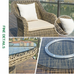 Table en rotin PE tissée à la main de style traditionnel moderne ensemble de chaises extérieur hôtel villa café <span class=keywords><strong>patio</strong></span> balcon meubles de jardin - Product Image 6