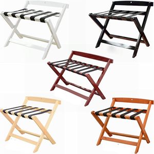 <span class=keywords><strong>Porte</strong></span>-bagages pliant en <span class=keywords><strong>bois</strong></span> avec dossier – Pas d'assemblage requis – Support de <span class=keywords><strong>valise</strong></span> portable pour chambre d'hôtes, chambre à coucher, hôtel - Product Image 5