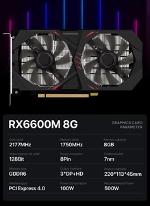 Nouvelle carte graphique interne pour ordinateur de bureau 8Pin 500W 128 bits GDDR6 avec ventilateur pour PC de jeu, GPU haute performance AMD Radeon R - Product Image 4