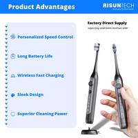 Brosse à dents électrique sonique portable longue durée avec 45 jours d'autonomie, bouton rotatif, pour les voyages, nettoyage buccal personnel
