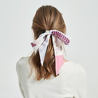 125x6cm Foulard long en soie style ruban printemps-été, style antique, bandeau en soie, petit foulard, ceinture pour cheveux tendance
