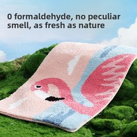 Tapis de bain de dessin animé en forme d'animal mignon Tapis de pied en coton à séchage rapide antidérapant et fortement absorbant Fabriqué à la machine